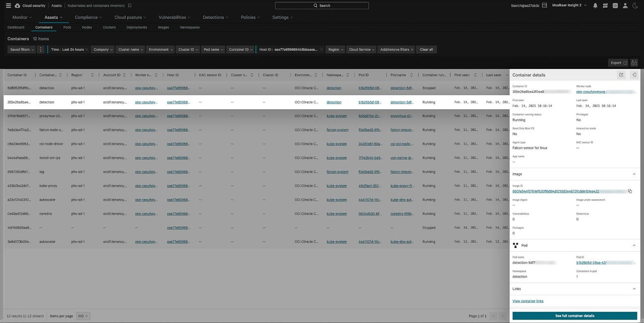 Figure 2.  Our newly introduced USPM capabilities for OCI complement the existing cloud workload protection capabilities that Falcon Cloud Security offers for OCI Compute resources, like containers.